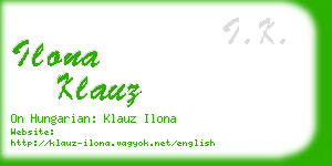 ilona klauz business card